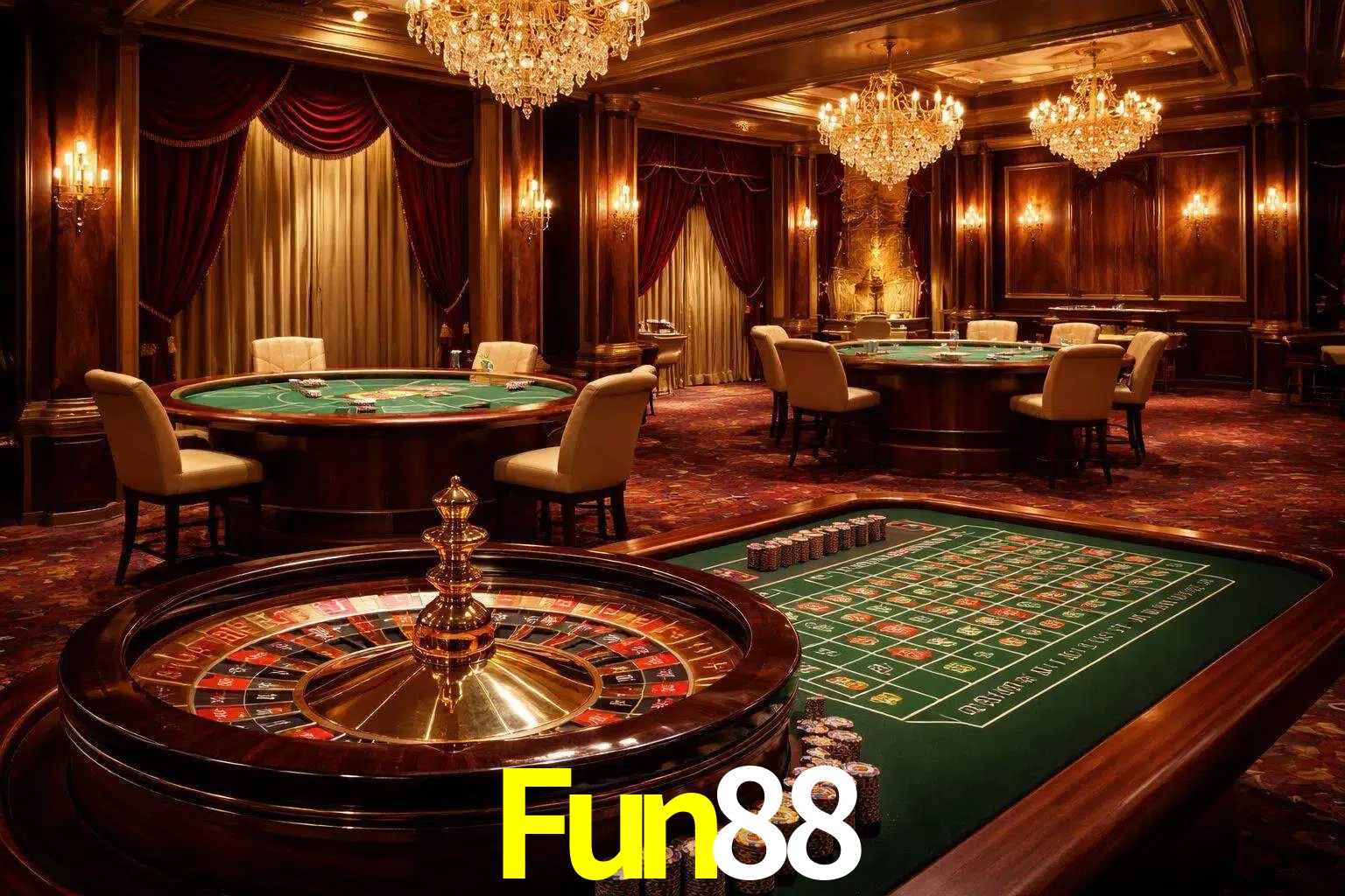 Una escena premium de mesa de casino en vivo con cartas, elementos de ruleta y un ambiente pulido de estudio de transmisión.
